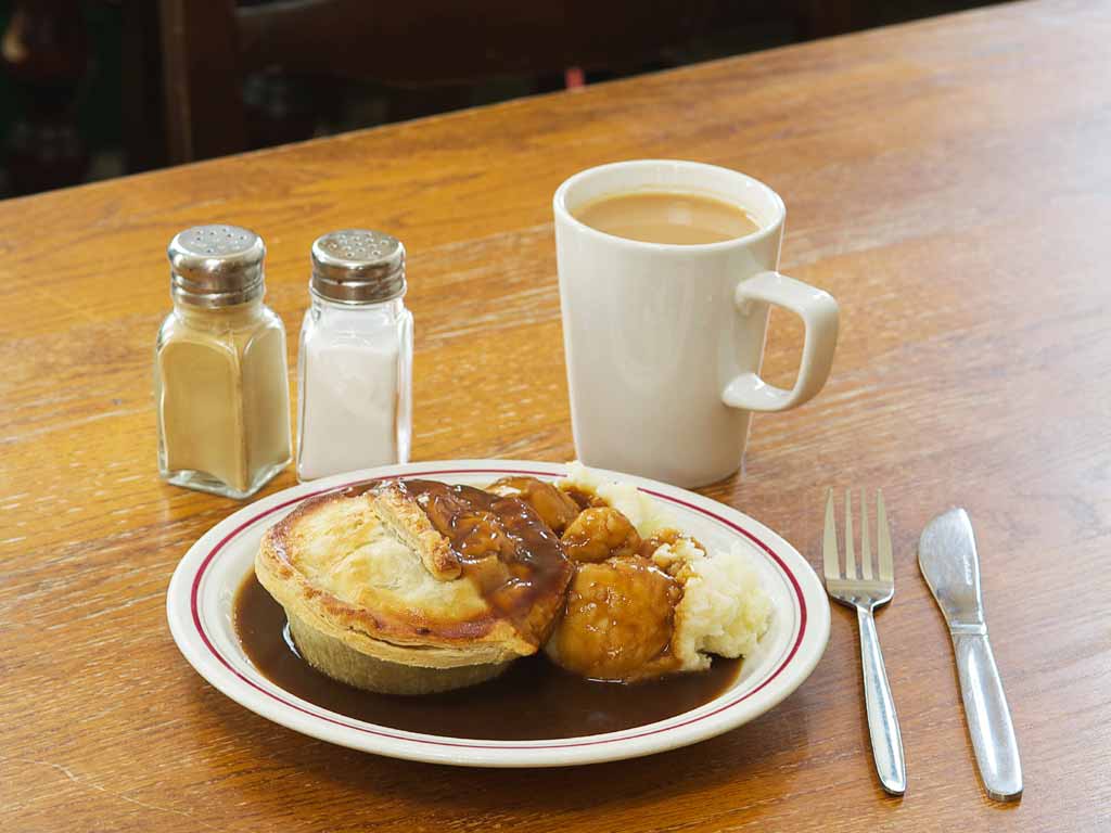 Steak and ale pie with mash